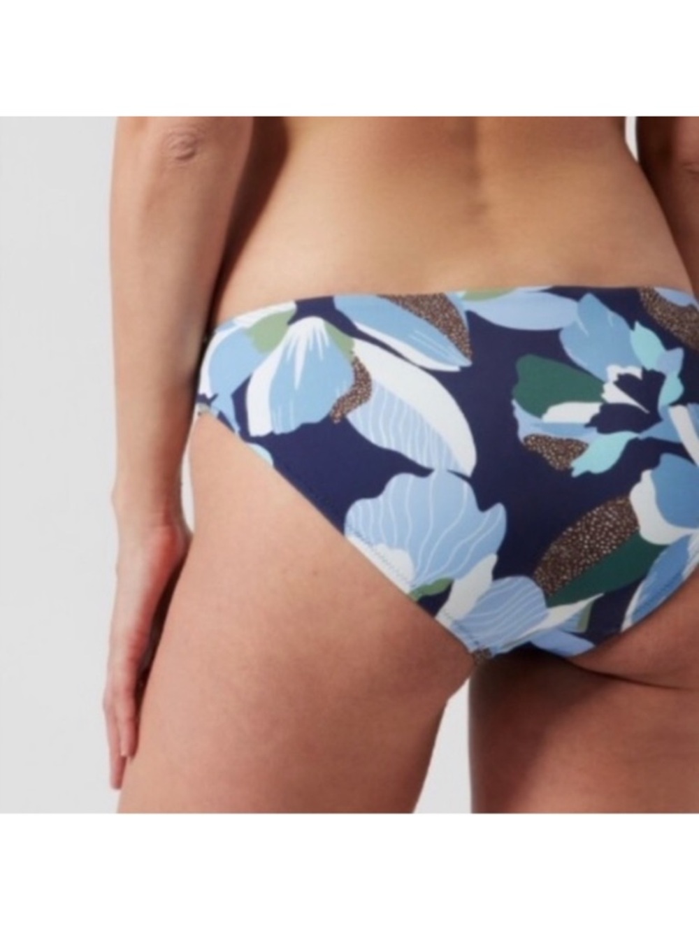 Athleta 
NWT Clean Medium  Bikini Bottom Tossed Floral Bloom Dress Blue Small